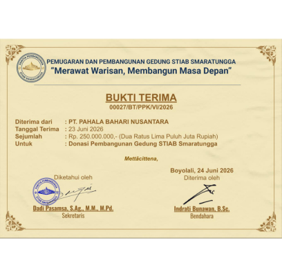 Support from PT Pahala Bahari Nusantara for the Construction of the STIAB Smaratungga Building